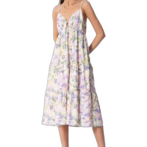 NWT Royan Cotton Floral Sleeveless Cami Midi Dress, Size L